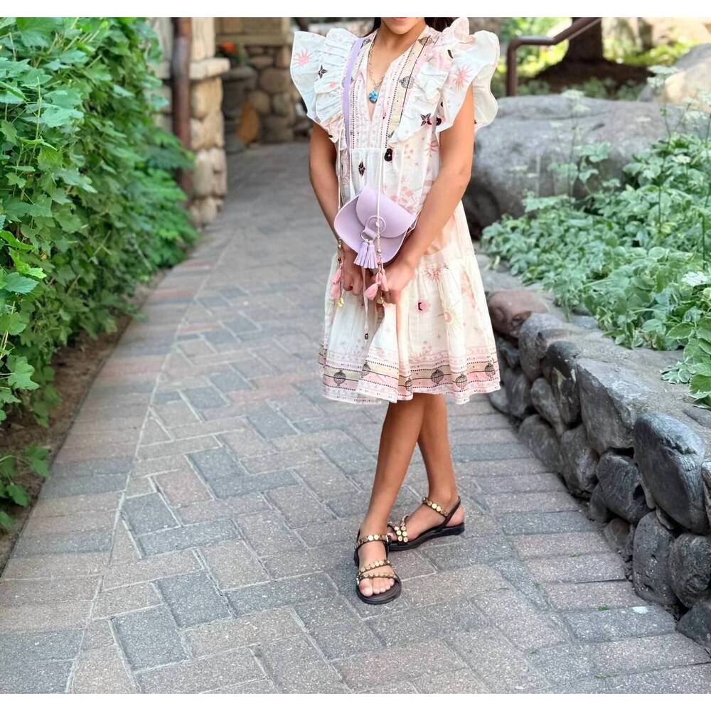 NEW BELL girls kerry dress in cream, stars and moon print